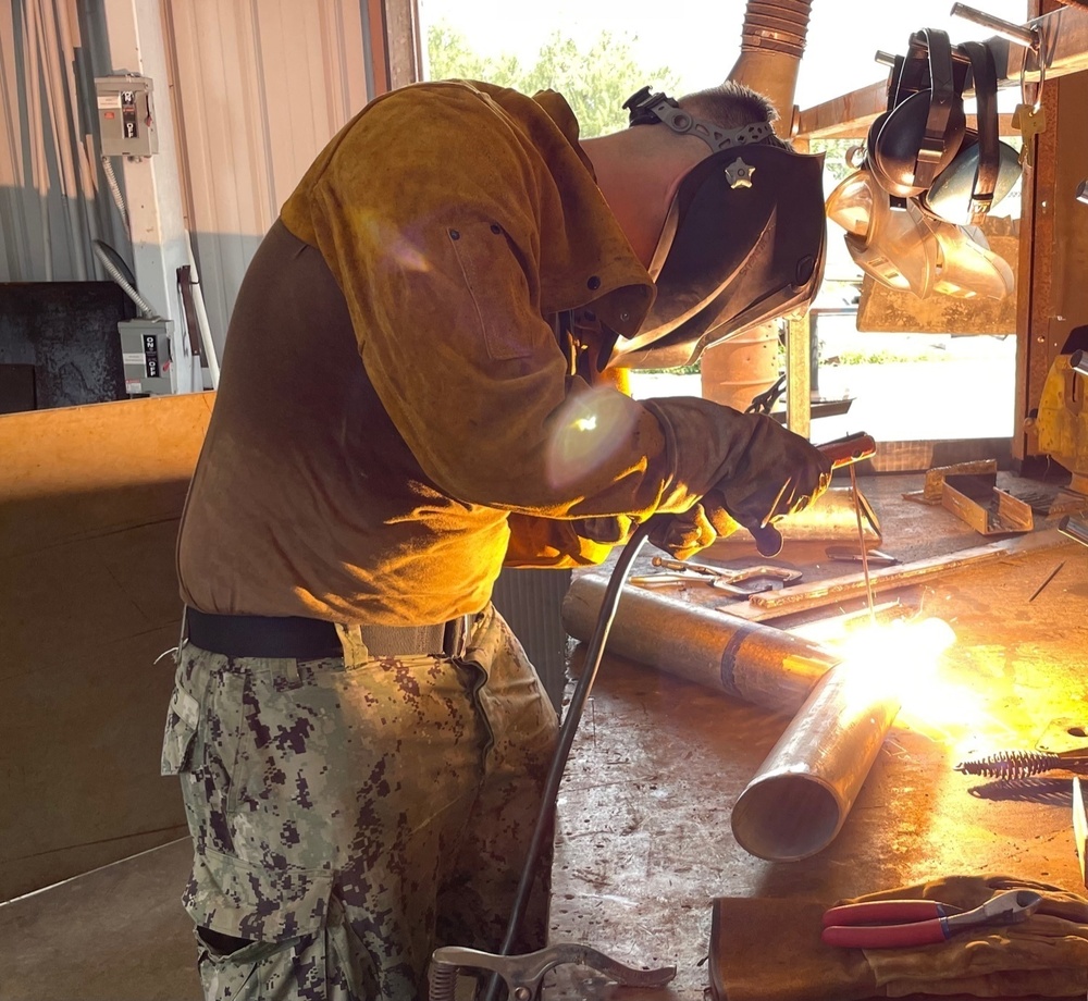 NMCB 11 Constructs Gate Arm for Known Distance Range on Naval Base Guam