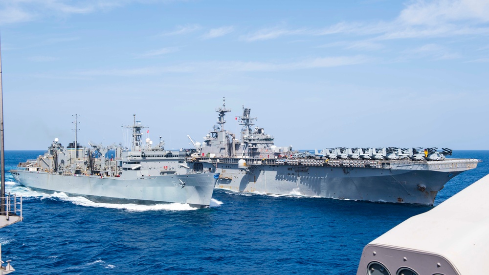 USS Carter Hall Conducts Replenishment-at-Sea with USNS Supply