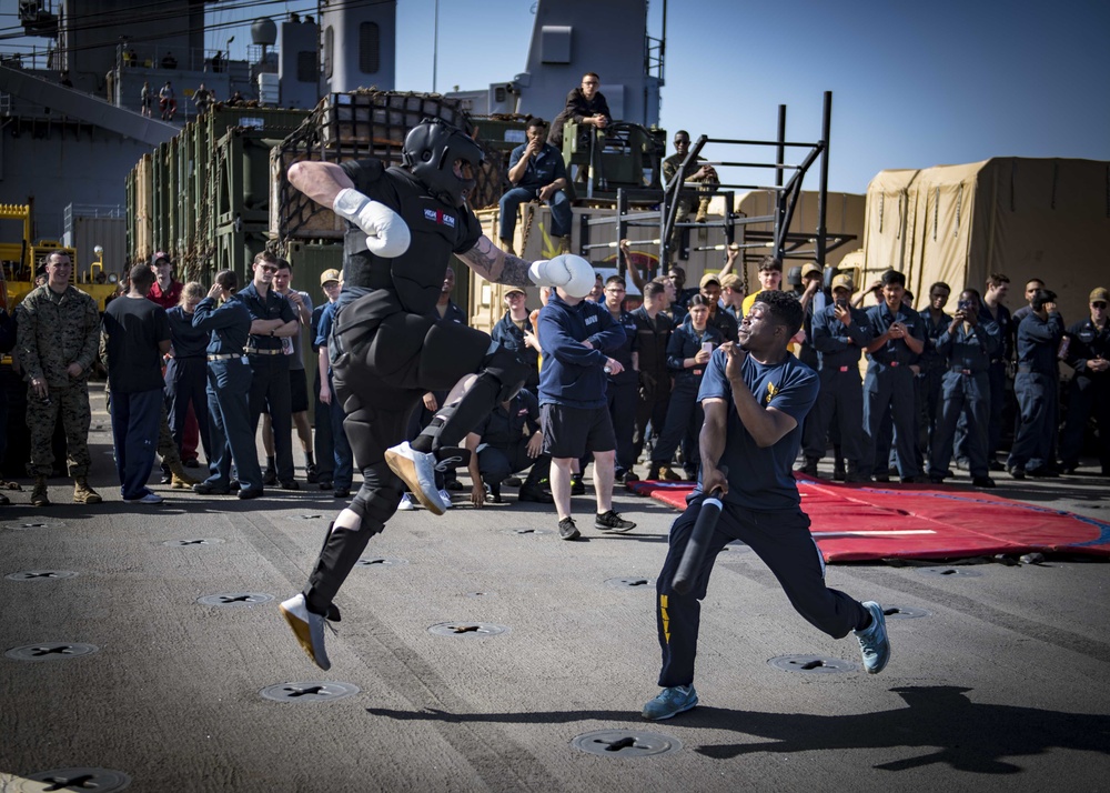 USS Carter Hall Conducts OC Spray Qualification