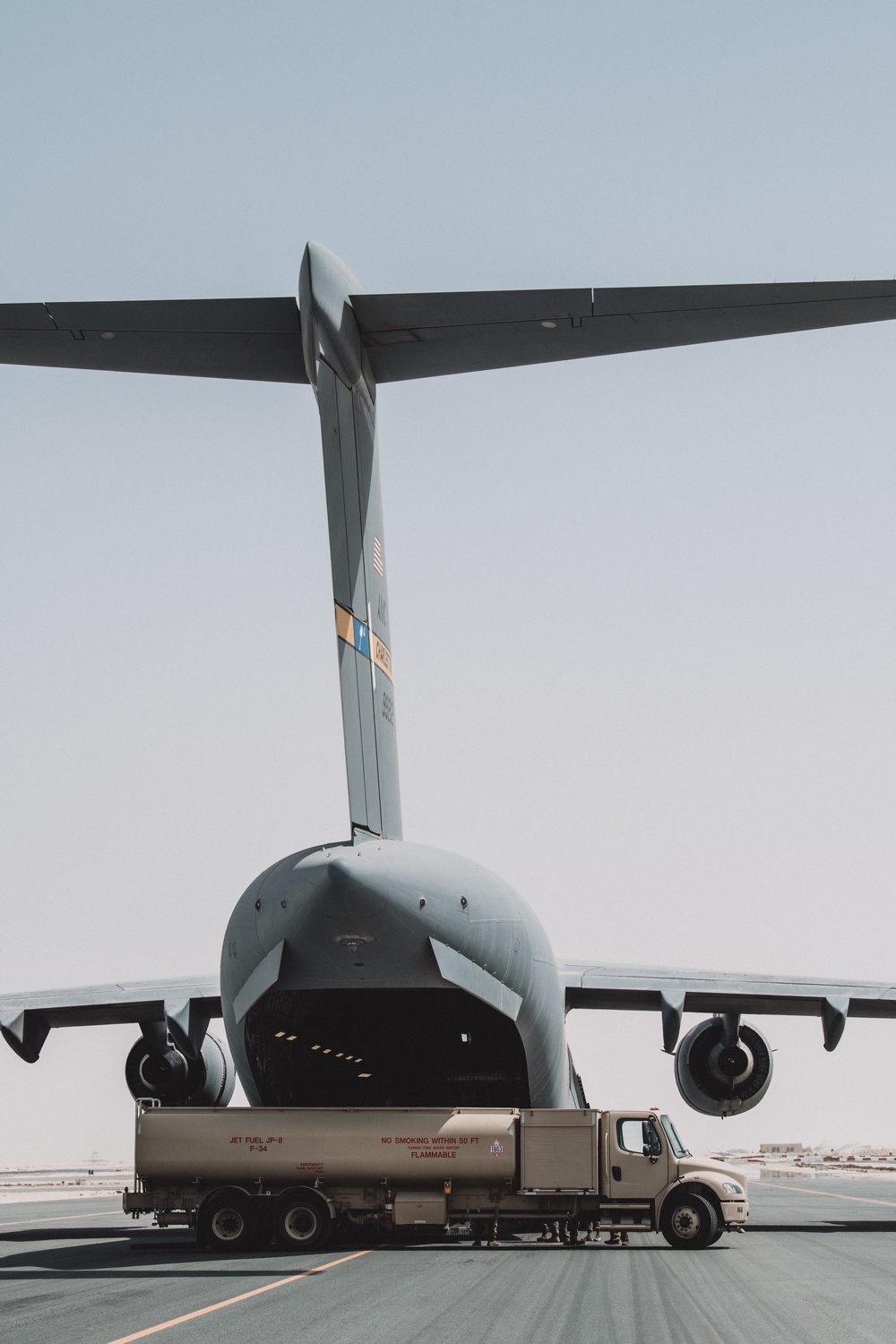 C-17 aircrew qualify on the Aerial Bulk Fuel Delivery System at AUAB