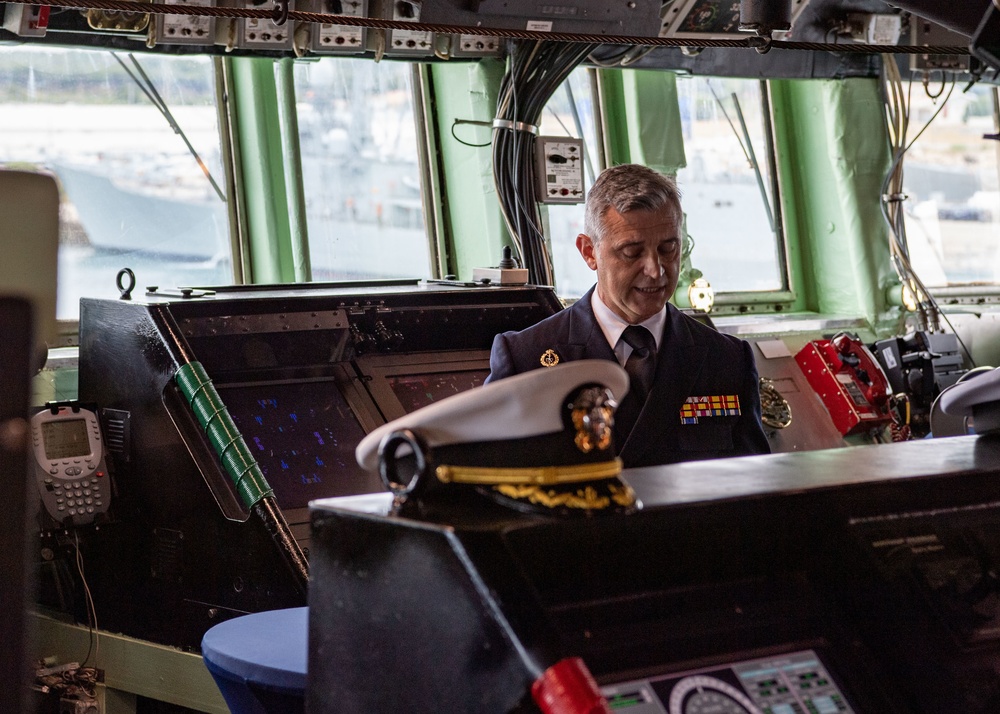 USS Arleigh Burke (DDG 51) Raises Spanish Flag to Commemorate Homeport Shift to Spain