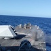 USS Wichita fires the 57mm MK 110 gun during a live-fire exercise