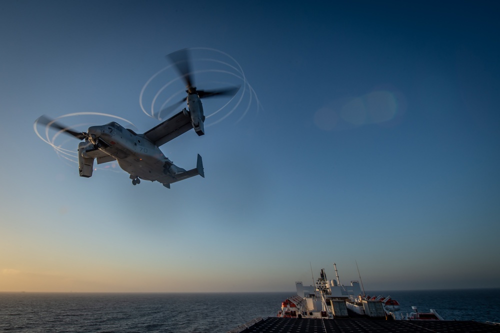 MV-22B Osprey Flight Operations Aboard USNS Mercy