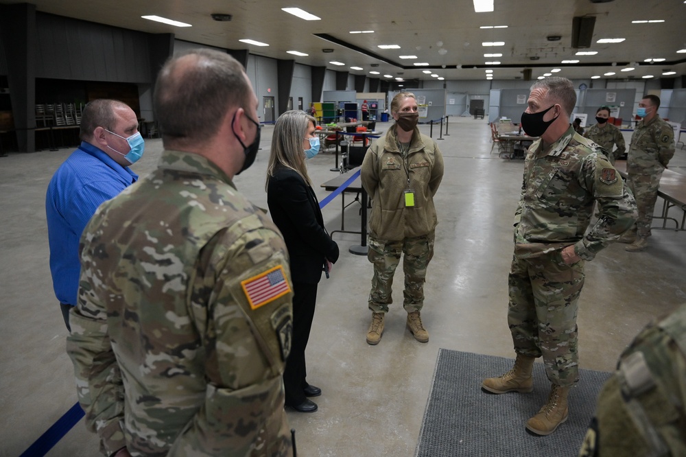 Maj. Gen. Neely Visits Service Members Working Vaccination Sites in Belleville, Illinois