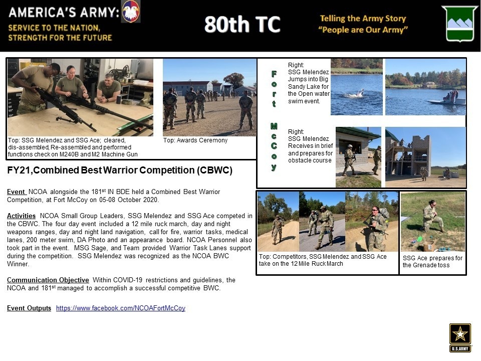 NCOA McCoy FY21,Combined Best Warrior Competition (CBWC)
