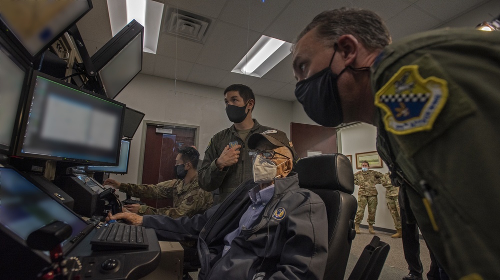 Centenarian pilot visits 103rd Attack Squadron