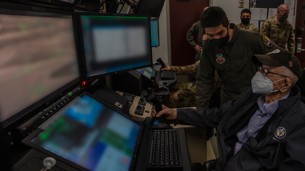 Centenarian pilot visits 103rd Attack Squadron