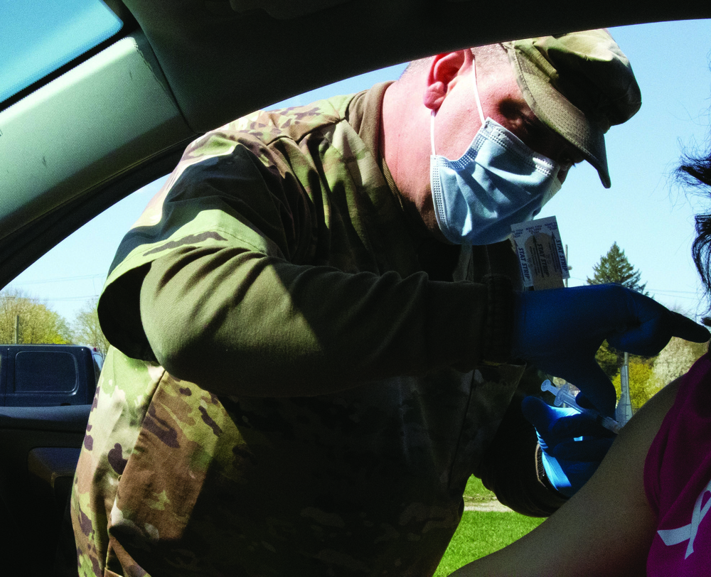 Michigan National Guard vaccinates at the fair grounds