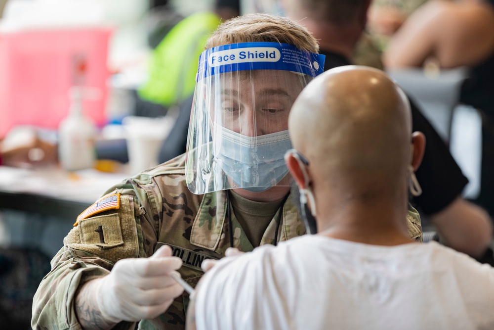 Atlanta Community Vaccination Center Soldiers Administering Vaccines