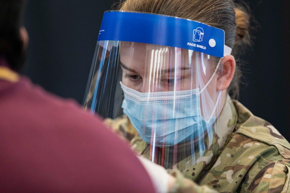 Atlanta Community Vaccination Center Soldiers Administering Vaccines