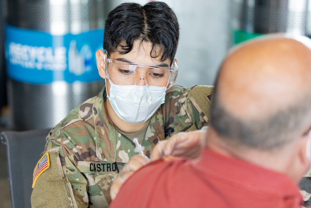 Atlanta Community Vaccination Center Soldiers Administering Vaccines