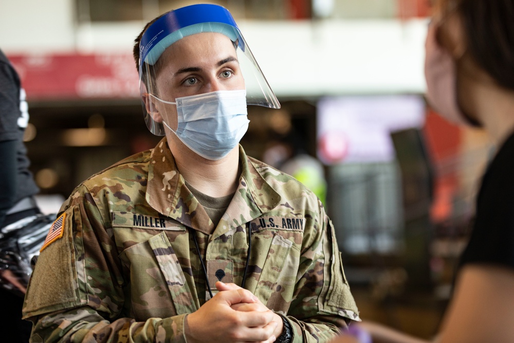 Atlanta Community Vaccination Center Soldiers Administering Vaccines