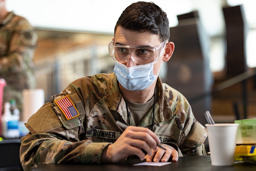 Atlanta Community Vaccination Center Soldiers Administering Vaccines