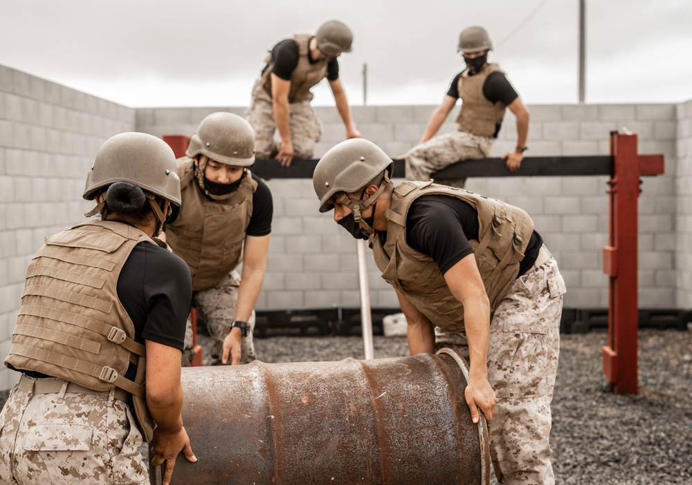 U.S. Marine Corps officer candidates conquer the Leadership Reaction Course