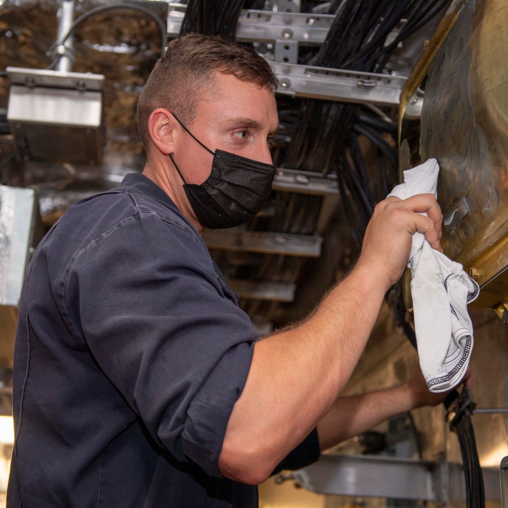 Cleaning Stations Aboard USS Charleston