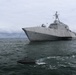 ADARO unmanned system interacts with the Navy’s newest Independence-variant littoral combat ship USS Oakland (LCS 24)