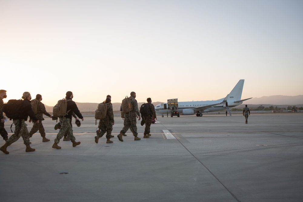 Marines And Sailors Attached To Task Force Benfold Depart To Medford Oregon