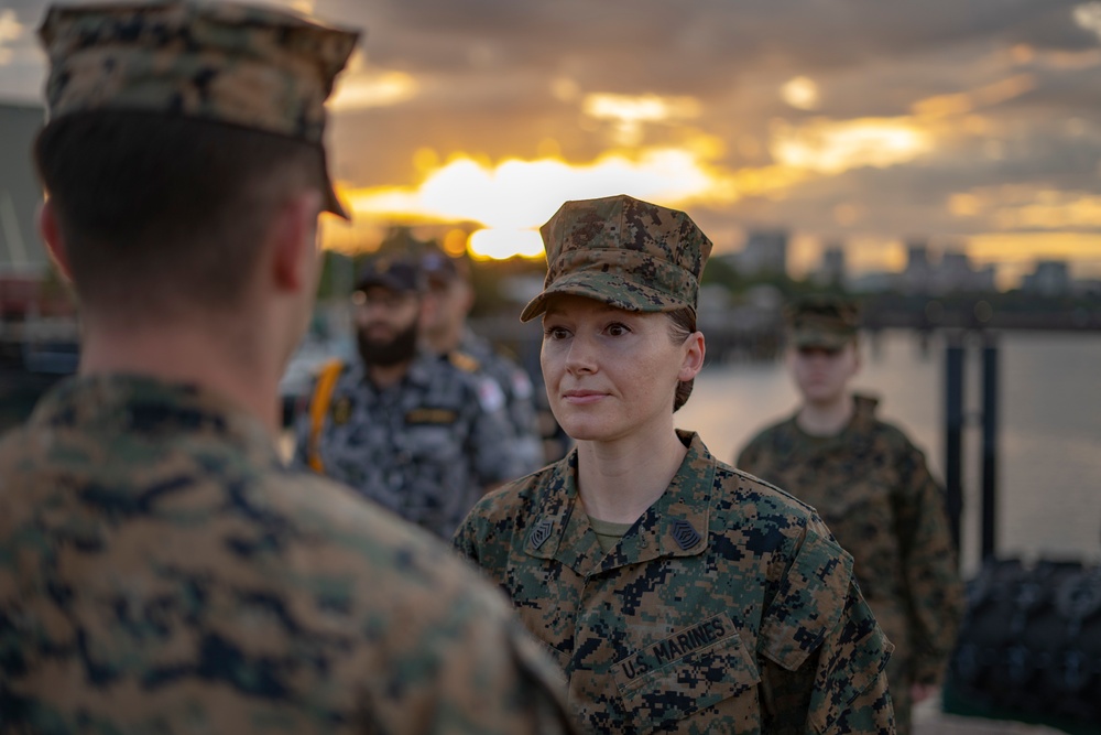 MRF-D Marine's Sunrise Reenlistment Ceremony