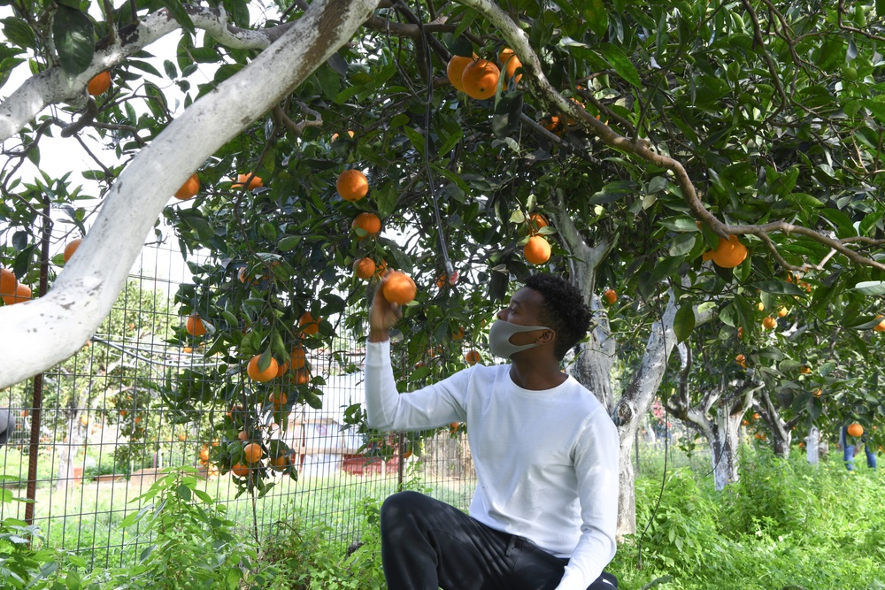 U.S. Navy Sailors participate in a Community Relations Project