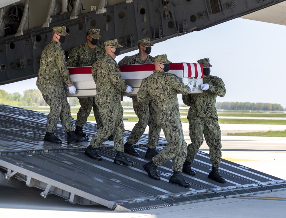 Navy Culinary Specialist Seaman Apprentice Jaylon D. Moye honored in dignified transfer April 23