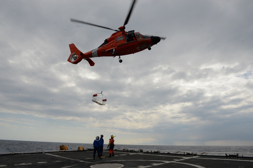 Coast Guard Cutter Hamilton conducts operations in the Mediterranean Sea