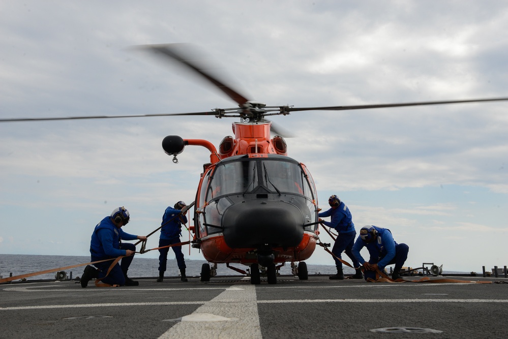 Coast Guard Cutter Hamilton conducts operations in the Mediterranean Sea