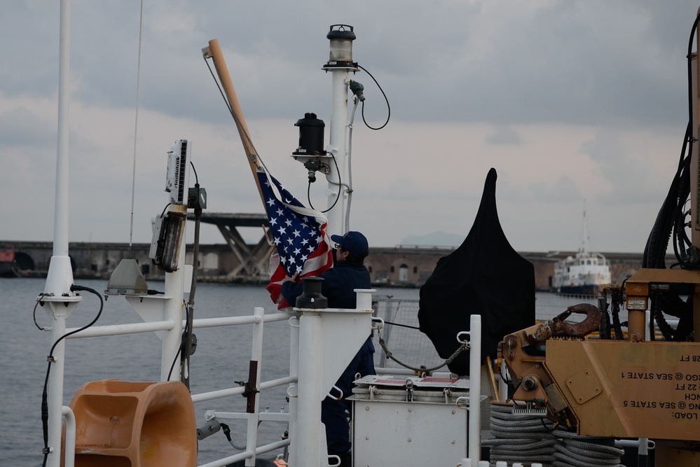 Coast Guard Cutter Hamilton conducts operations in the Mediterranean Sea