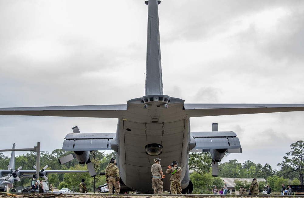 AC-130U tow to Hurlburt Field airpark