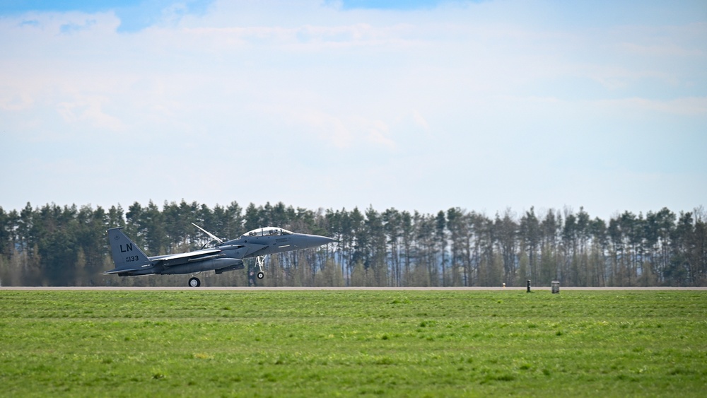 F-15s, F-16s takeoff for ACE Exercise