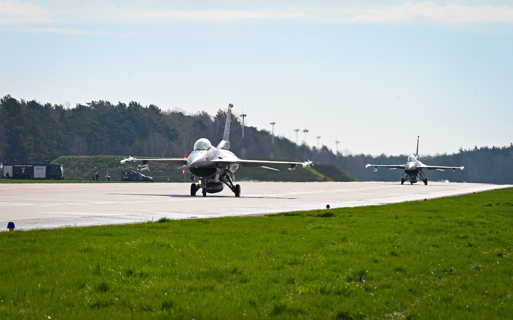 F-15s, F-16s takeoff for ACE Exercise