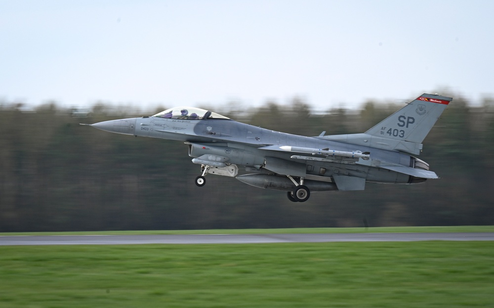 F-15s, F-16s takeoff for ACE Exercise