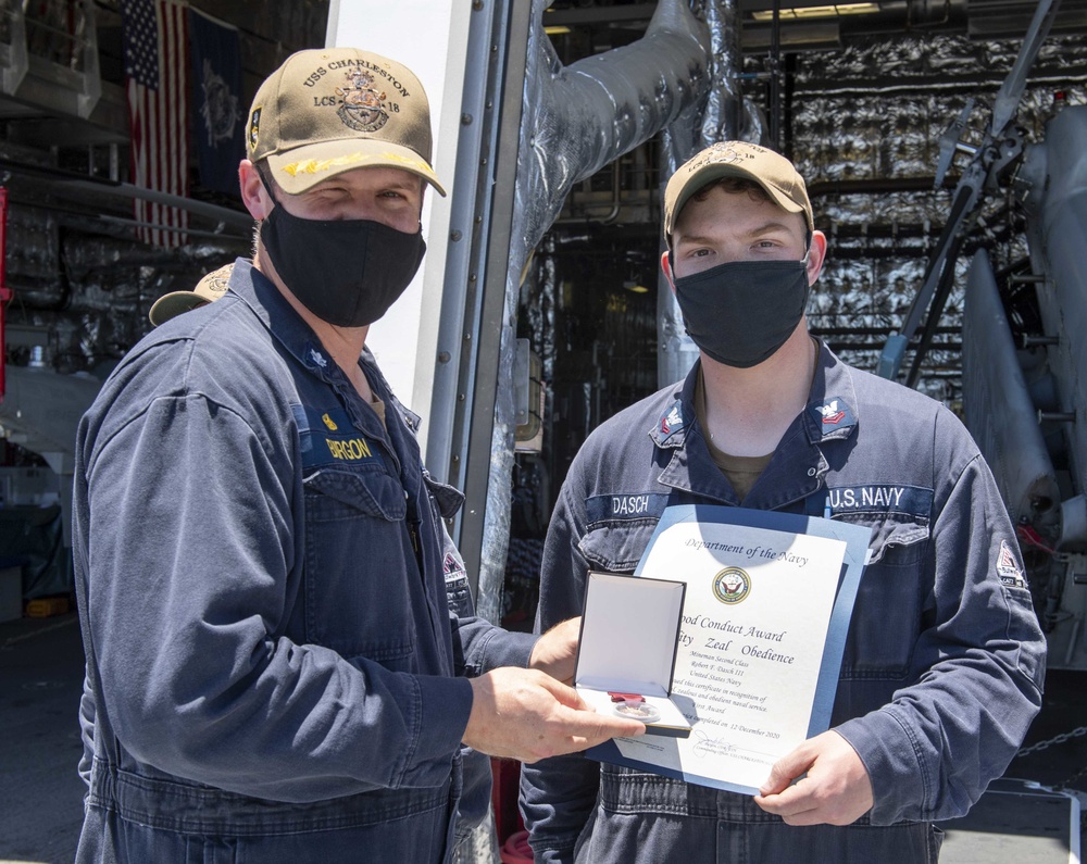 Award Ceremony Aboard USS Charleston