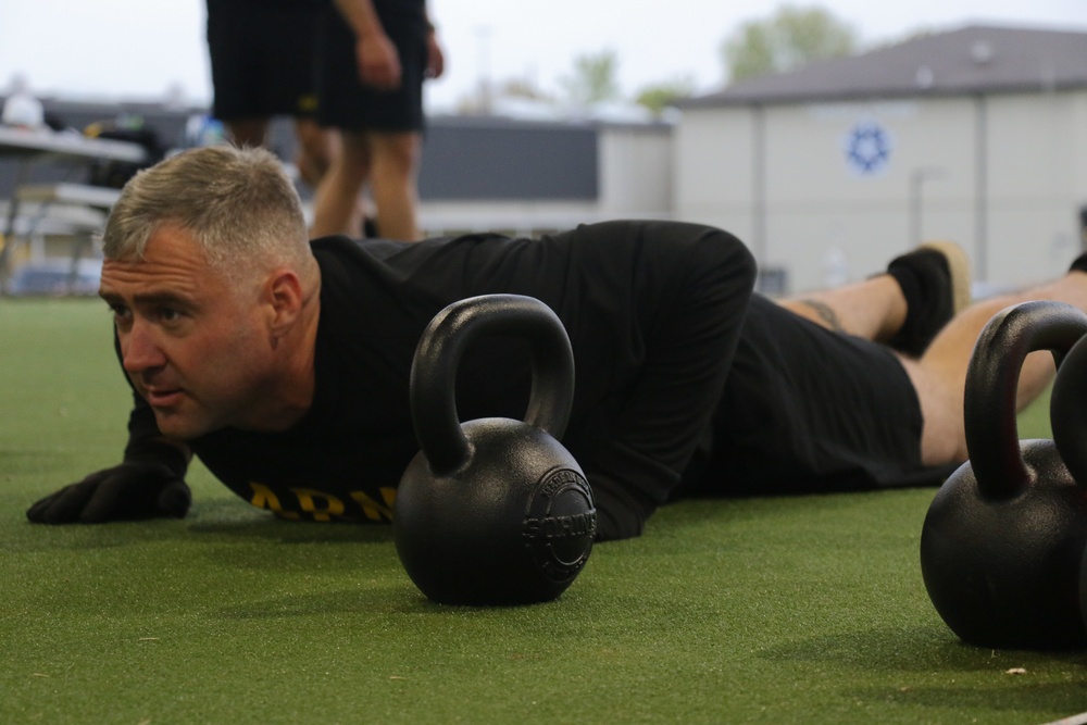 V Corp's Senior Enlisted Soldiers Conduct ACFT Test