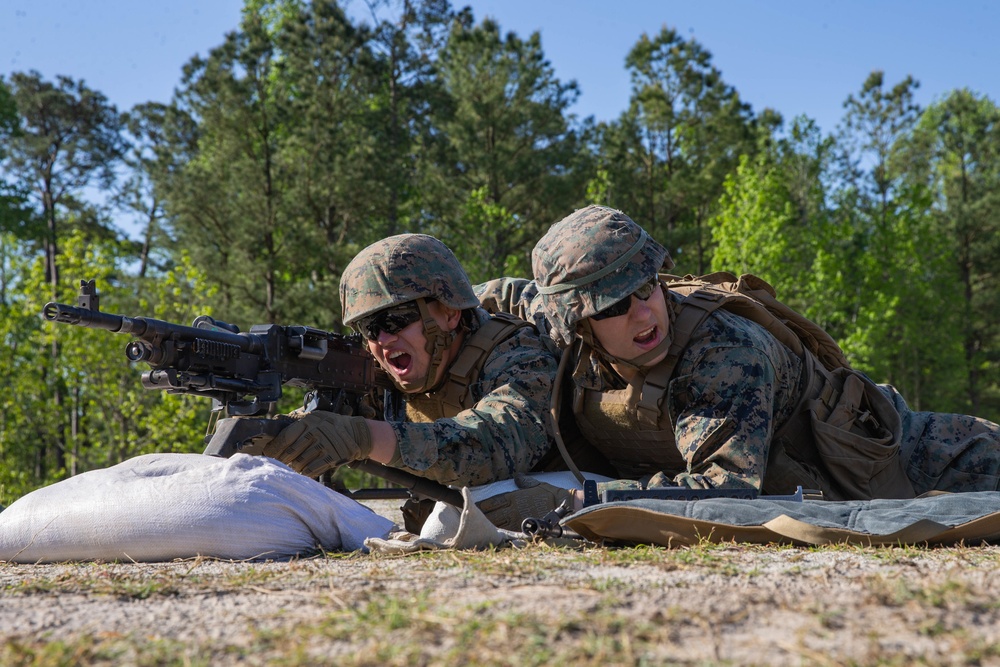 Marines participate in squad defense drills during Dynamic Cape 21.1