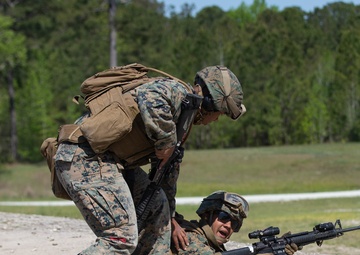 Marines participate in squad defense drills during Dynamic Cape 21.1
