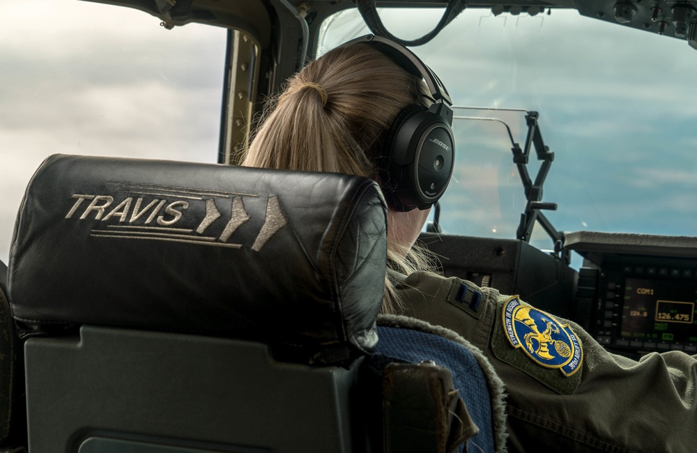 Aircrew from the 349th AMW move cargo as a part of exercise Nexus Dawn