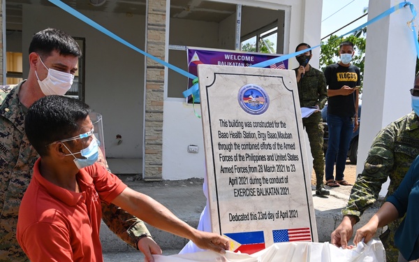 Balikatan 21: Dedication ceremony held to celebrate new health station, Barangay Baao, Mauban, Ph.