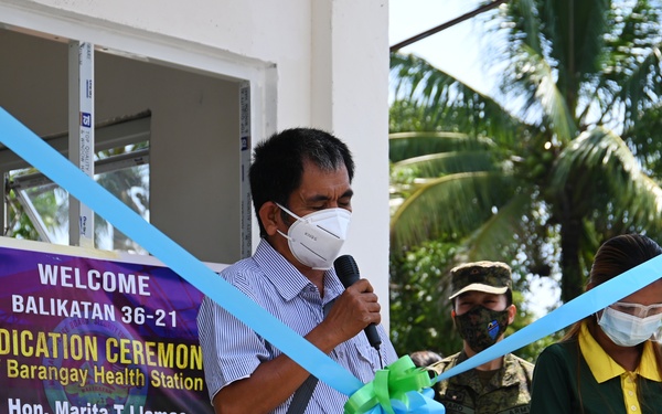 Balikatan 21: Dedication ceremony held to celebrate new health station, Barangay Baao, Mauban, Ph.