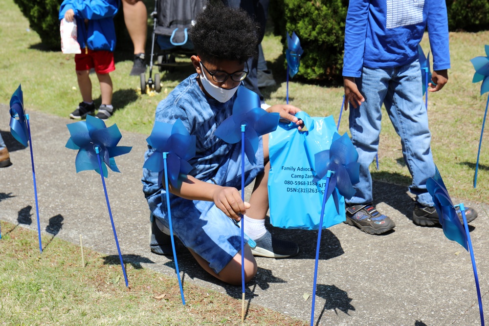 Camp Zama ACS holds pinwheel planting festival to raise child abuse awareness