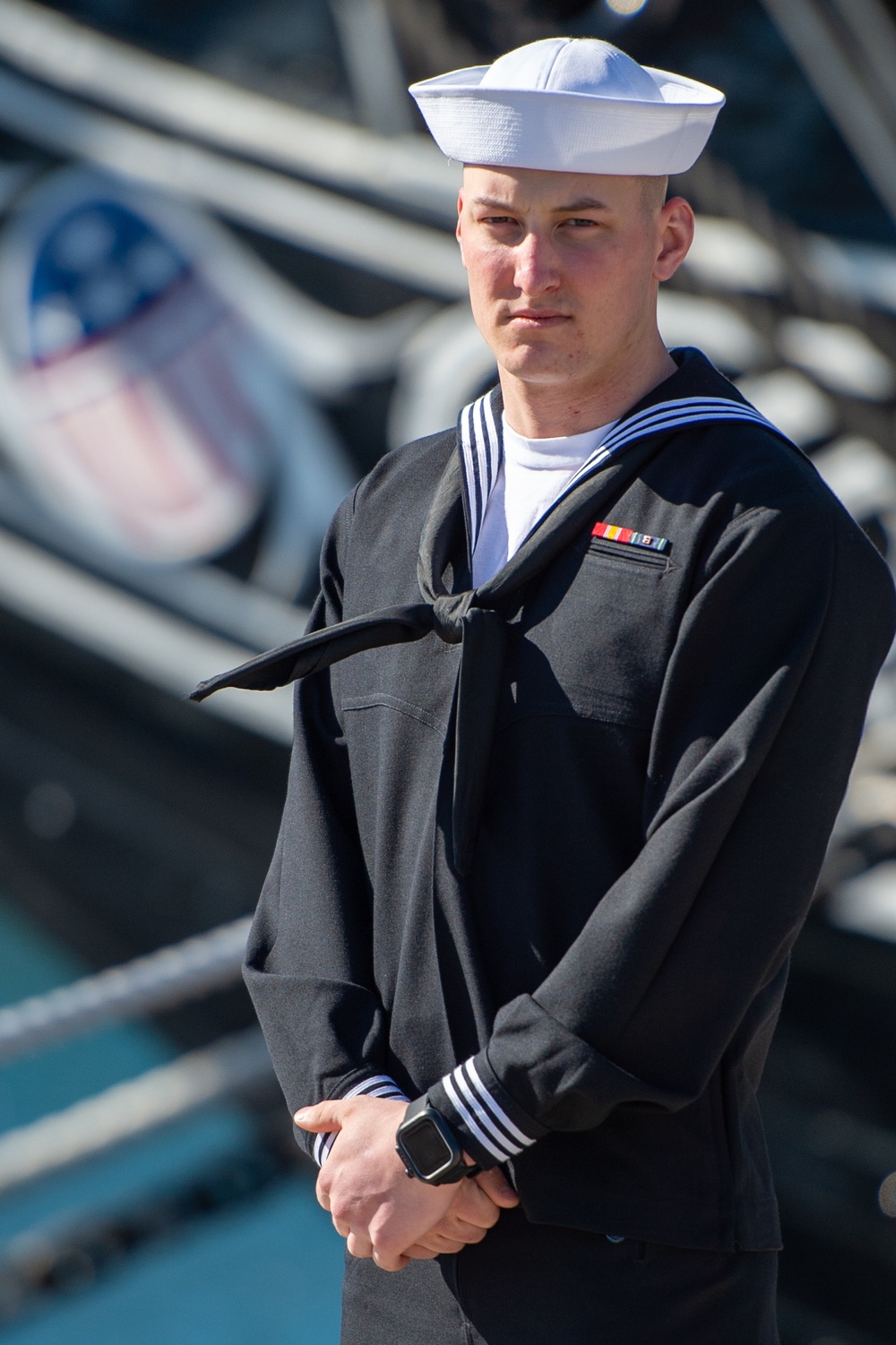 DVIDS - Images - SN William Jones poses for a photo in front of USS ...