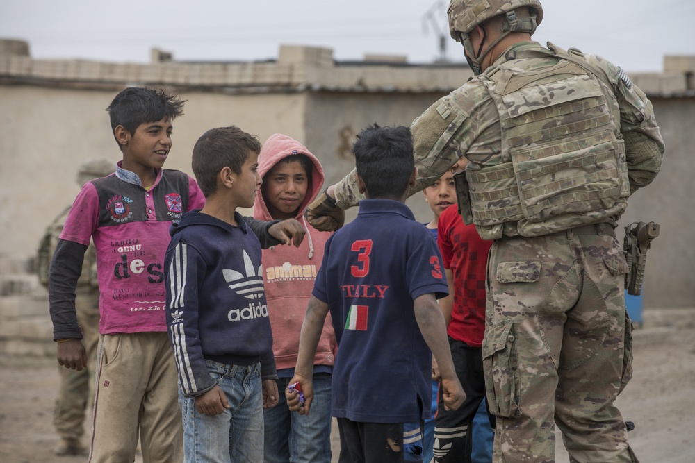 U.S. Army and SDF Visits Local Villages in Syria