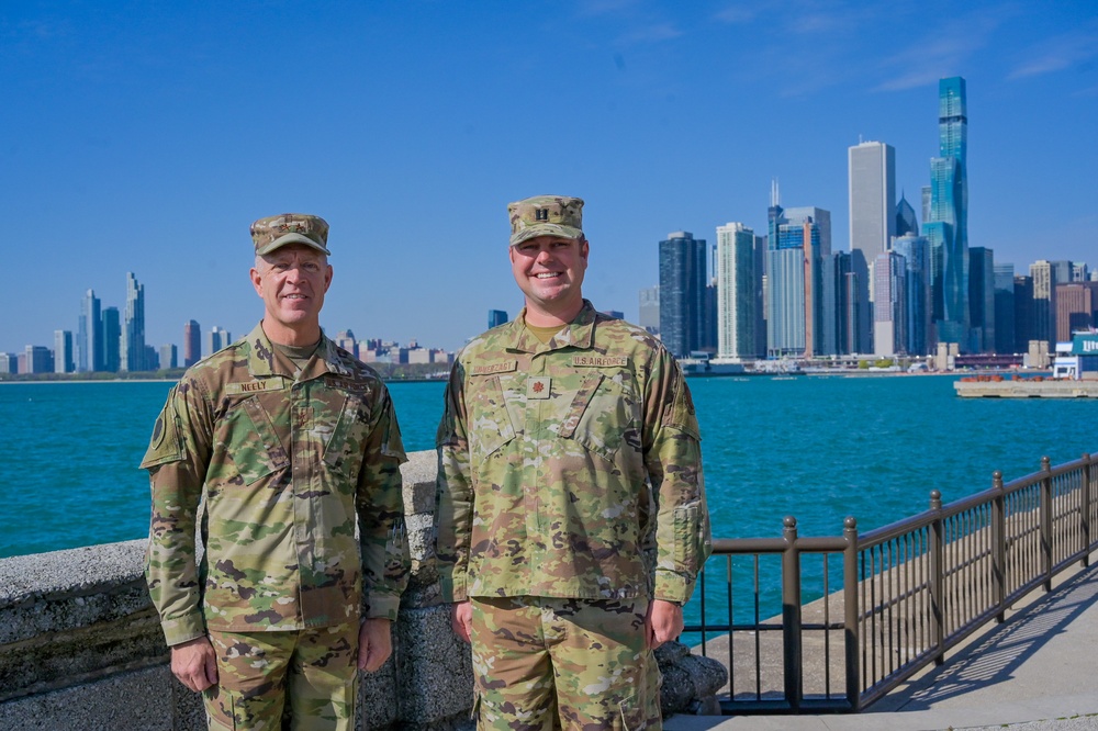 Maj. Gen. Rich Neely Promotes 183rd Airlift Wing Stephen Unverzagt to Major