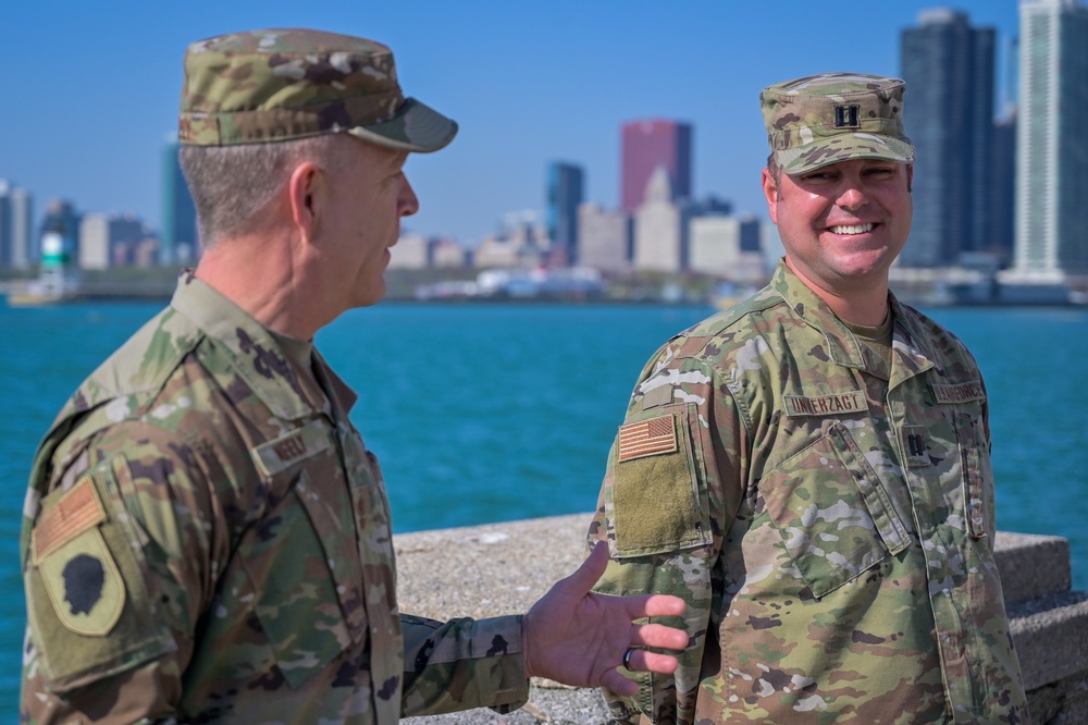 Maj. Gen. Rich Neely Promotes 183rd Airlift Wing Stephen Unverzagt to Major