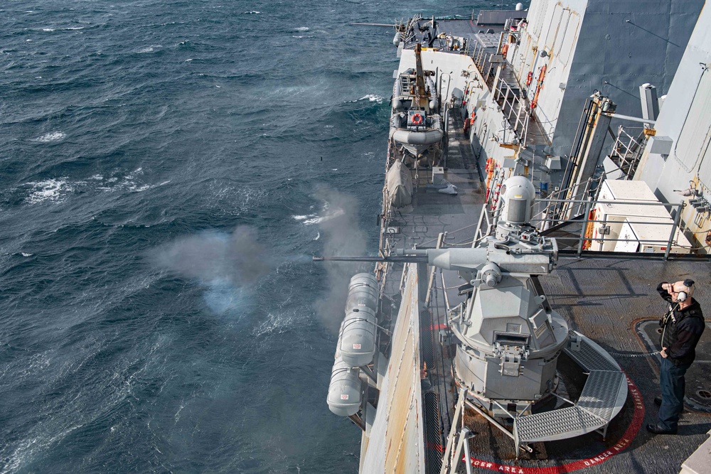 USS Winston S. Churchill (DDG 81) conducts live-fire demo.