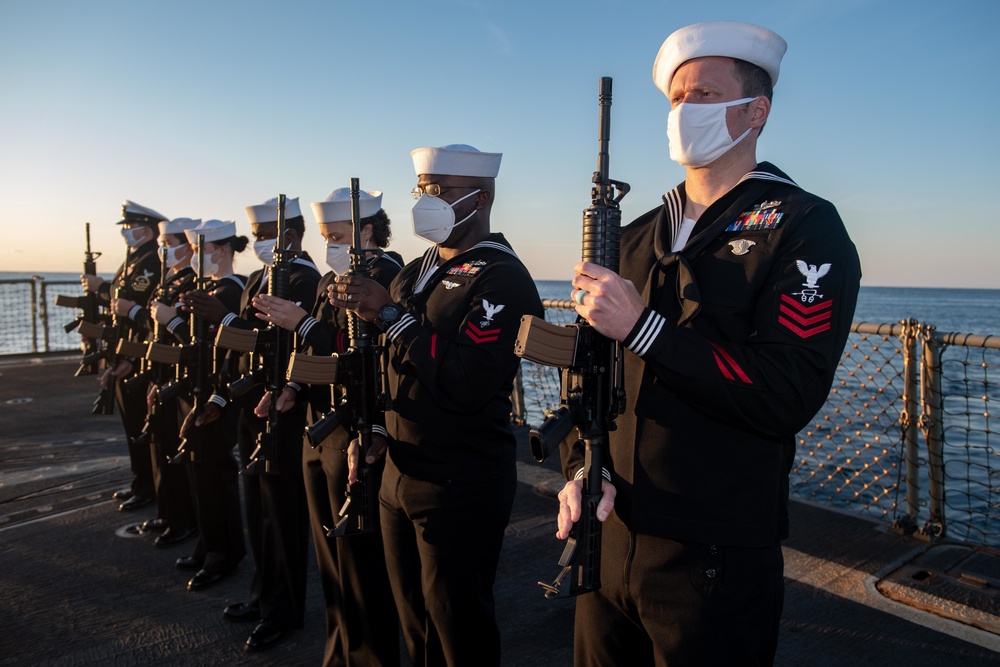 USS Winston S. Churchill (DDG 81) holds burial at sea ceremony.