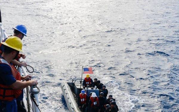 U.S. Coast Guard conducts passex with U.S. Navy