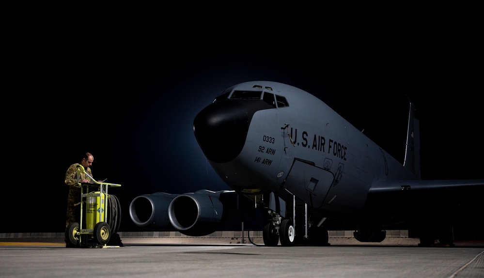 97th Expeditionary Air Refueling Squadron refuel F-15's and F-16's