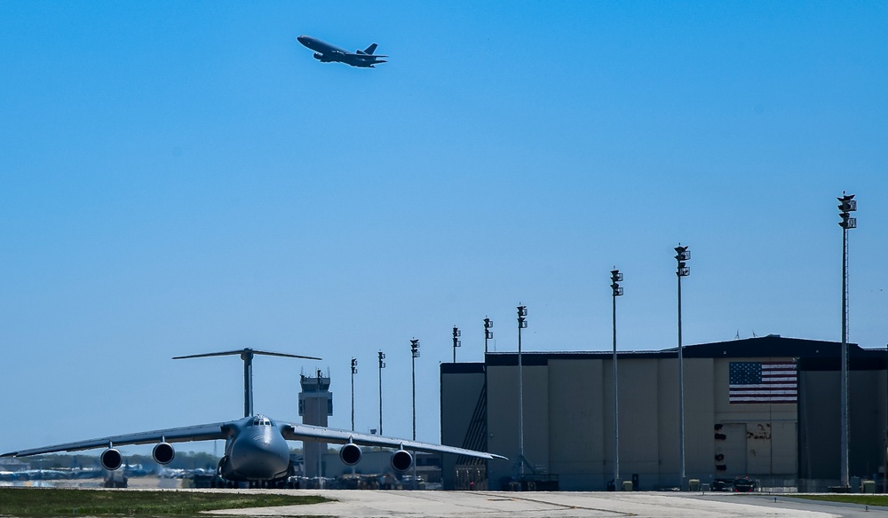 Dover AFB aircraft prepare for takeoff