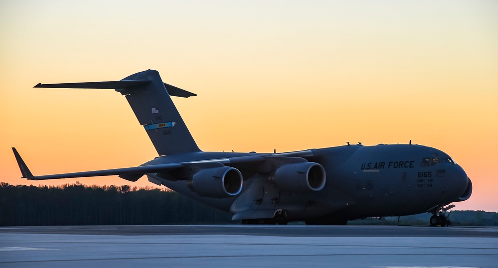 Dover AFB C-17s shine at sunrise