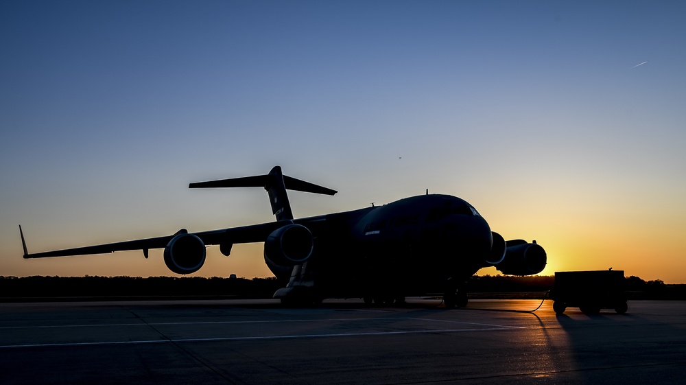 Dover AFB C-17s shine at sunrise